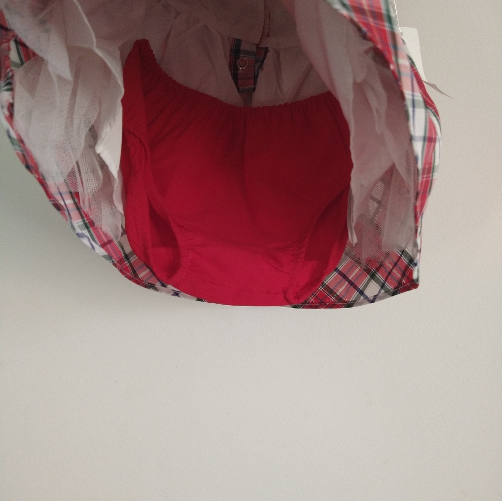 Plaid Disney Minnie mouse holiday dress size 0- 3 months - Picture 7 of 7